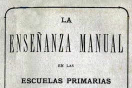 La enseñanza manual en las escuelas primarias