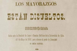 Los mayorazos están disueltos