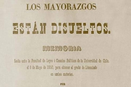 Los mayorazos están disueltos