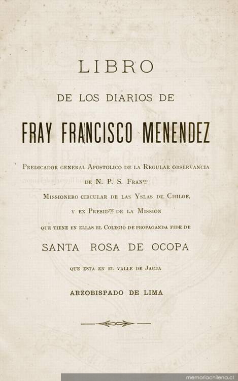 Viajes de Fray Francisco Menéndez a la cordillera