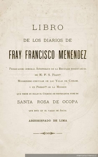 Viajes de Fray Francisco Menéndez a la cordillera