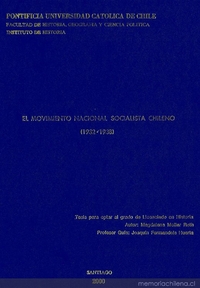 El movimiento nacional socialista chileno : (1932-1938)