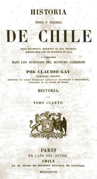 Historia Física y Política de Chile. Tomo Cuarto: Historia
