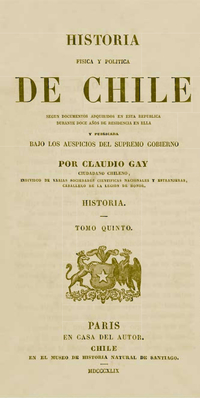 Historia Física y Política de Chile. Tomo Quinto: Historia