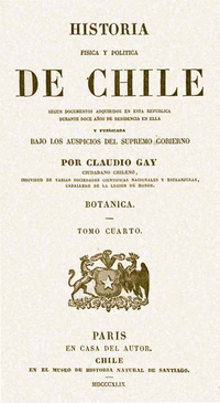 Historia Física y Política de Chile. Tomo Cuarto: Botánica