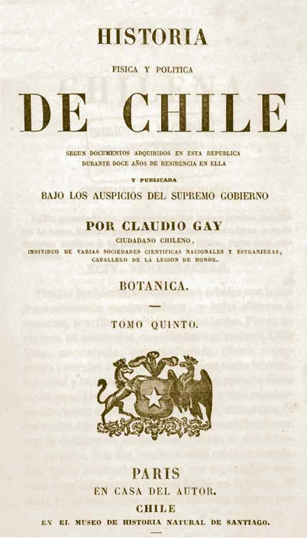 Historia Física y Política de Chile. Tomo Quinto: Botánica