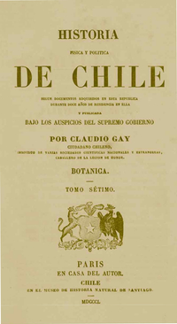 Historia Física y Política de Chile. Tomo Séptimo: Botánica