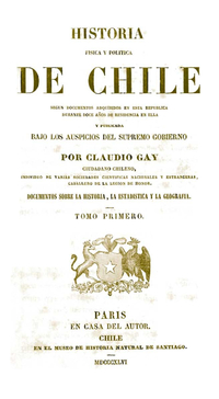 Historia Física y Política de Chile. Tomo Primero: Documentos sobre la Historia, la Estadística y la Geografía