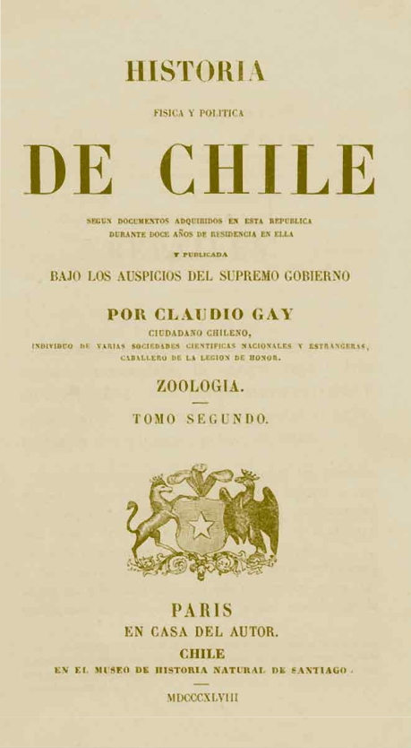 Historia Física y Política de Chile. Tomo Segundo: Zoología
