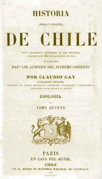 Historia Física y Política de Chile. Tomo Quinto: Zoología