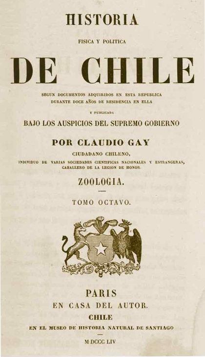 Historia Física y Política de Chile. Tomo Octavo: Zoología