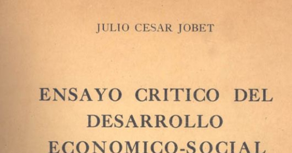 Ensayo crítico del desarrollo económico-social de Chile