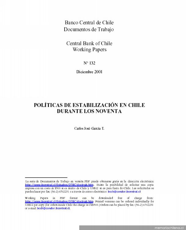 Políticas de estabilización en Chile durante los noventa