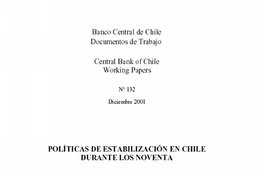 Políticas de estabilización en Chile durante los noventa