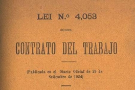 Lei no. 4.053 sobre contrato del trabajo