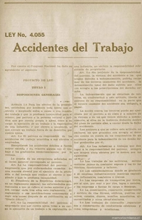 Ley no. 4.055 : accidentes del trabajo