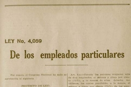 Ley no. 4.059 : los empleados particulares