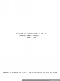 Síntesis de algunos aspectos de la Reforma Agraria Chilena 1964-1969