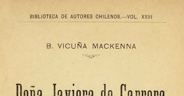 Doña Javiera de Carrera : rasgo biográfico : leído en el Círculo de Amigos de las Letras