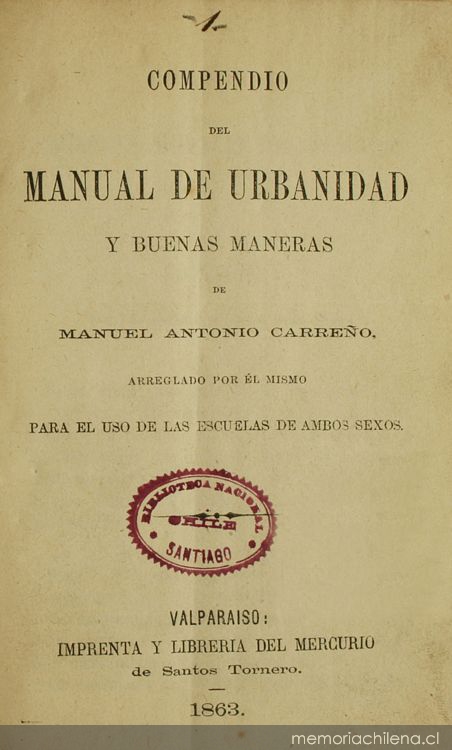 Compendio del manual de urbanidad y buenas maneras