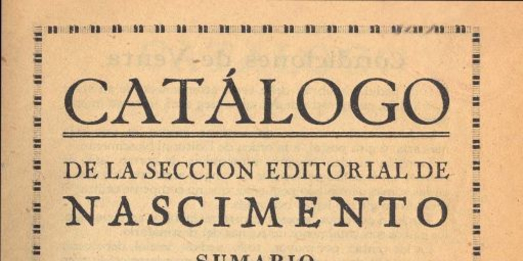 Catálogo de la Sección Editorial de Nascimento
