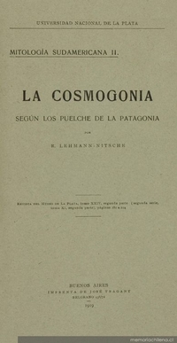 La Cosmogonía : según los Puelche de la patagonia