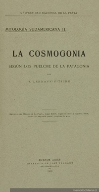 La Cosmogonía : según los Puelche de la patagonia