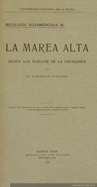 La marea alta : según los Puelche de la Patagonia