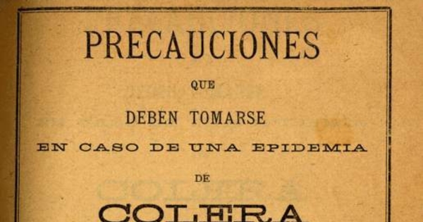 Precauciones que deben tomarse en caso de una epidemia de cólera