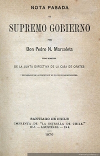 Nota pasada al supremo gobierno