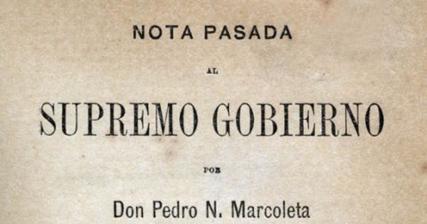 Nota pasada al supremo gobierno