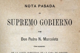 Nota pasada al supremo gobierno