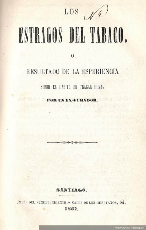 Los estragos del tabaco, o Resultado de la experiencia sobre el hábito de tragar humo : por un ex-fumador