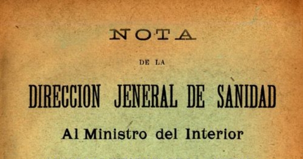 Nota de la Dirección Jeneral de Sanidad al Ministro del interior sobre los informes de la comisión designada por el gobierno para estudiar los servicios sanitarios