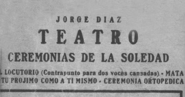 Teatro : ceremonias de la soledad