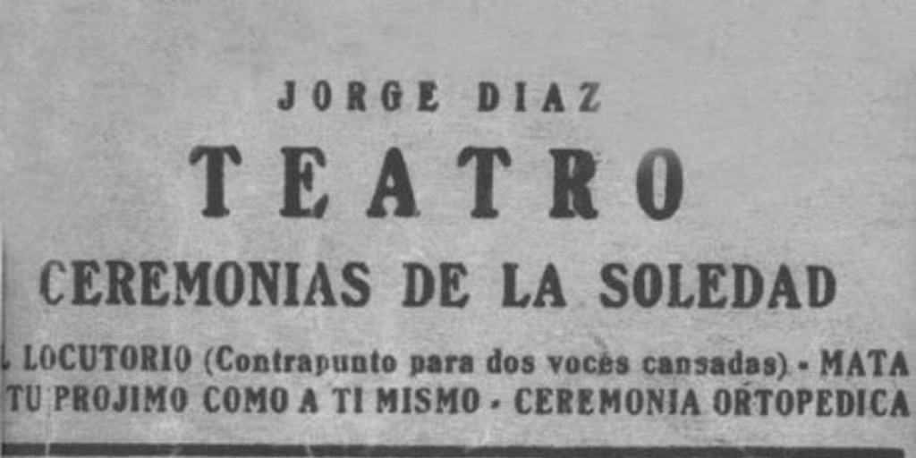 Teatro : ceremonias de la soledad