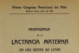 Propaganda de lactancia materna en las Gotas de Leche