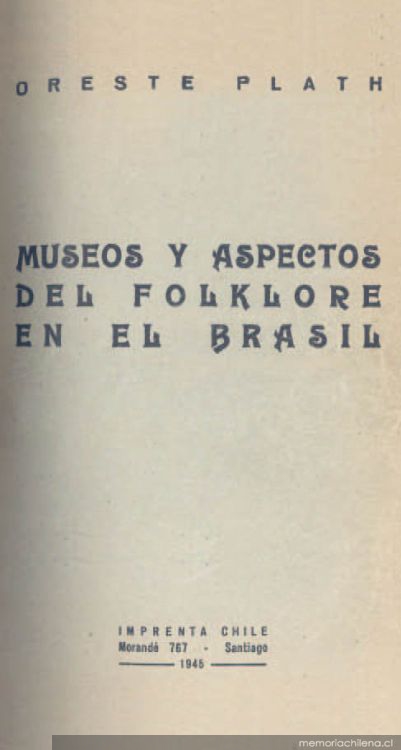 Museos y aspectos del folklore en el Brasil