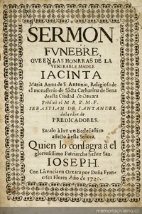 Sermon fúnebre que en las honras de la venerable madre Jacinta Maria Anna de S. Antonio ...