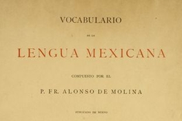 Vocabulario de la lengua mexicana