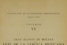 Arte de la lengua mexicana y castellana