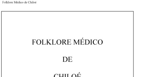 Folklore médico de Chiloé
