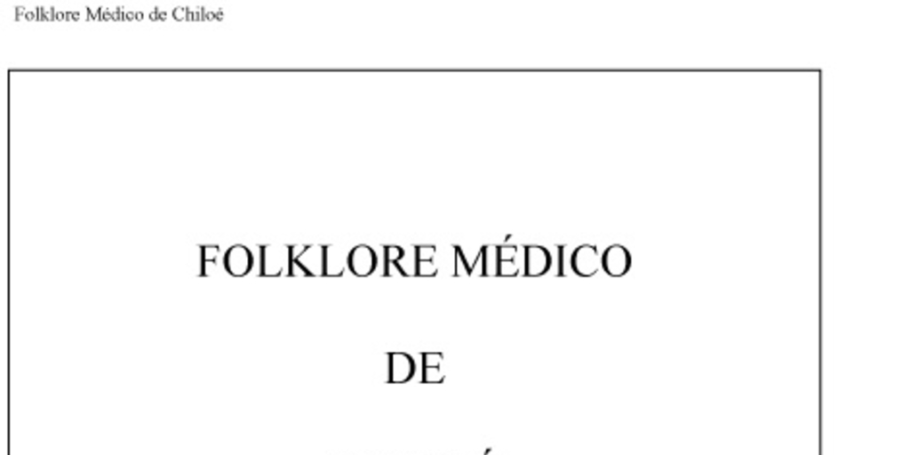 Folklore médico de Chiloé