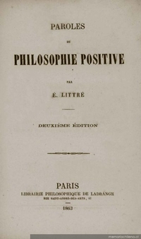 Paroles de philosophie positiva