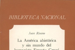 La América ahistórica [sic] y sin mundo del humanista Ernesto Grassi