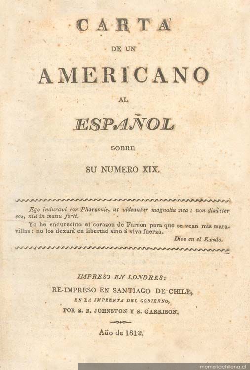 Carta de un americano al Español sobre su numero XIX