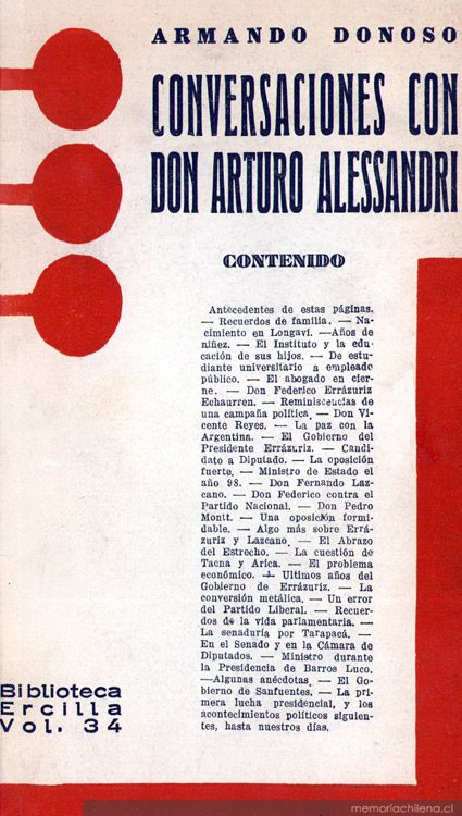 Conversaciones con don Arturo Alessandri : anotaciones para una biografía