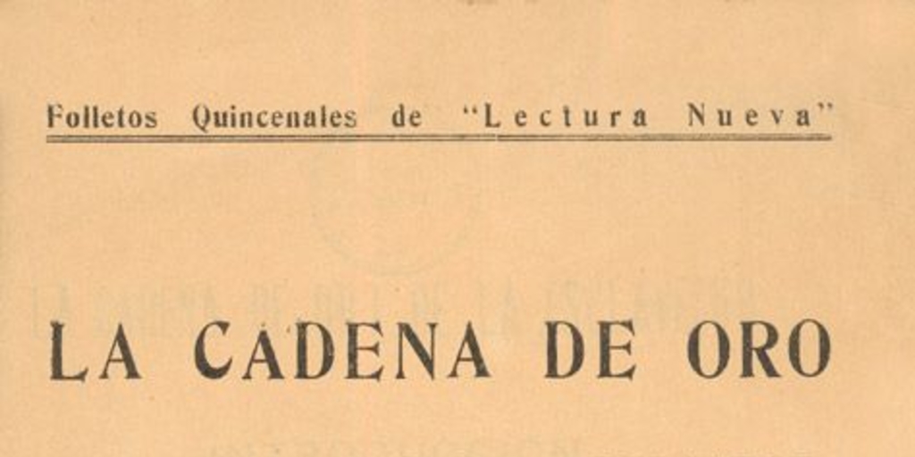 La cadena de oro de la esclavitud