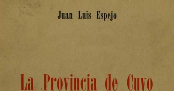 La provincia de Cuyo del reino de Chile