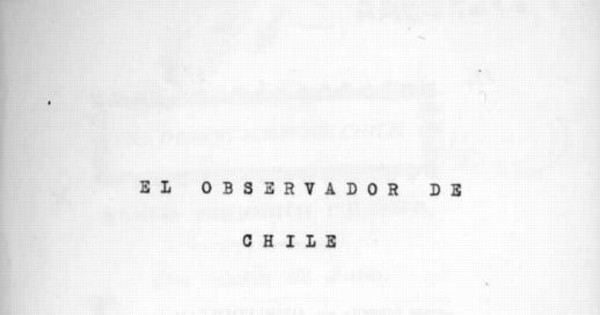 Portada de El Observador de Chile : nuevo periódico político : 1823
